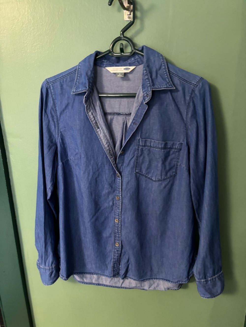 Old Navy Blue Denim-Style Button-Down Shirt